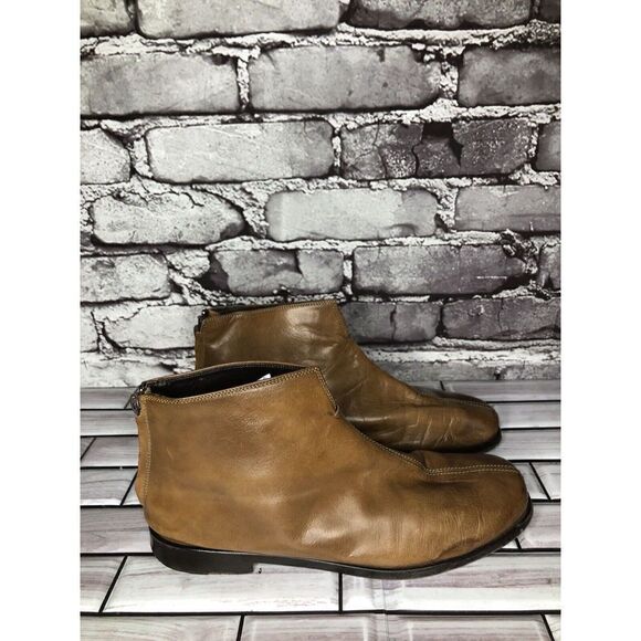 AGL Brown Leather Casual Back Zip Booties Ankle Boots Shoes Women Sz 36EU/6M US - Picture 7 of 16
